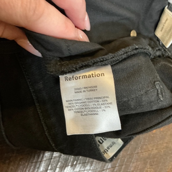 Reformation Cynthia High-Rise Straight Cropped Black Jeans Size 29 - Picture 6 of 9